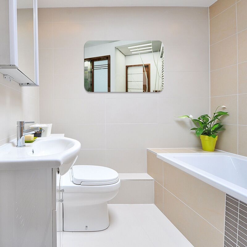 Jednodijelno akrilno zidno ogledalo, samoljepljivo, vodootporno, moderni minimalistički stil, za dnevni boravak, spavaću sobu, radnu sobu, kupaonicu, balkon