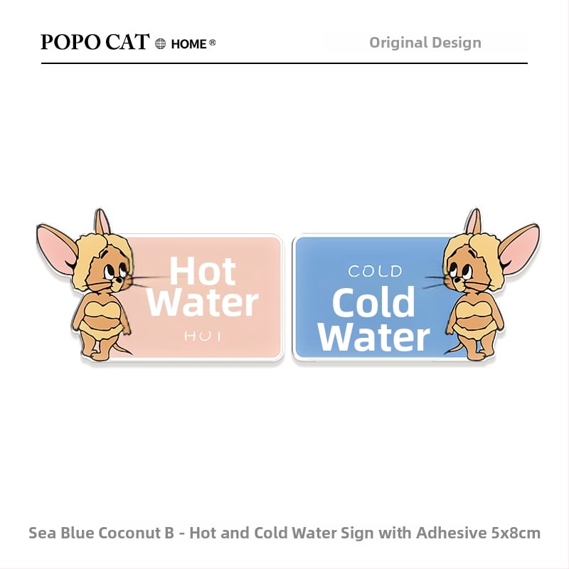 Akrüülseina kleebis kass ja hiir kujundusega vannituppa ja kööki, 2 tk, veekindel, lame karikatuuri stiilis dekoratsioon