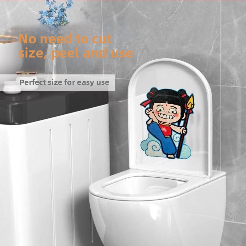 Toaletes dekoratīvā pašlīmējošā uzlīme — filca materiāla, mūsdienīgs minimālisma stils, piemērots vannas istabai, pielāgošana pieejama