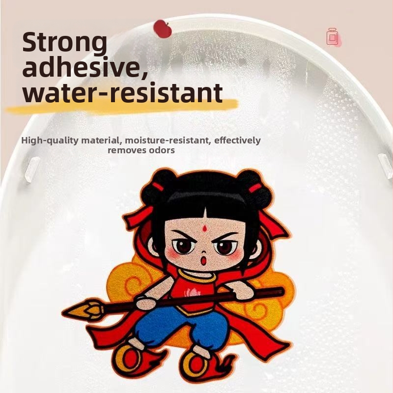 Toaletes dekoratīvā pašlīmējošā uzlīme — filca materiāla, mūsdienīgs minimālisma stils, piemērots vannas istabai, pielāgošana pieejama