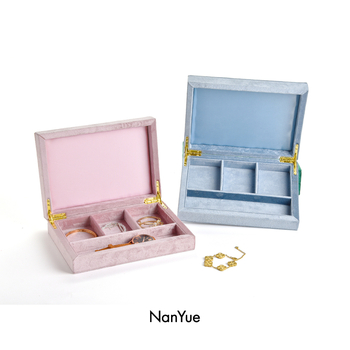 Кутия за бижута NANYUE — кадифена кутия за съхранение, квадратна S30 с подвижен капак, опаковка за продажба