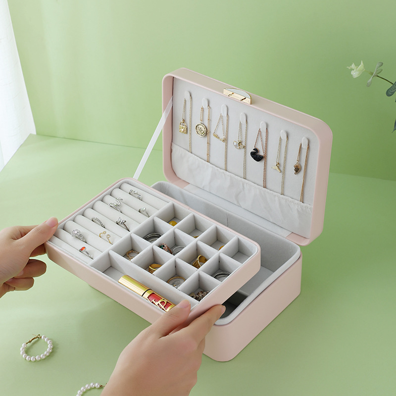 Κουτί αποθήκευσης κοσμημάτων από PU δέρμα, Μεγάλης χωρητικότητας για ρολόγια, κολιέ, βραχιόλια και δαχτυλίδια (Υλικό: PU δέρμα; Σκοπός: αποθήκευση κοσμημάτων; Συσκευασία: κουτί συσκευασίας; Επίπεδο συσκευασίας: πωλησιακή/τερματική)
