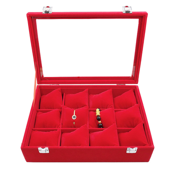 Κουτί κοσμημάτων ανθεκτικό στη σκόνη με 12 διαμερίσματα για προβολή και αποθήκευση; ύφασμα, σακούλα συσκευασίας, ειδική συσκευασία κοσμημάτων