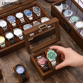 Персонализирана дървена кутия за съхранение и експозиция на часовници, подходяща за подарък