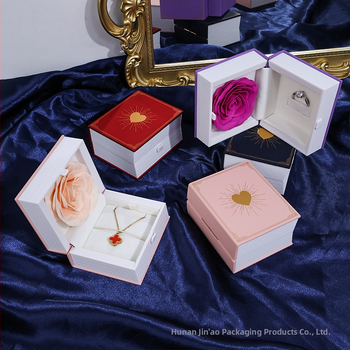 Κουτί κοσμημάτων σε μορφή βιβλίου με αναδιπλούμενο καπάκι, κατάλληλο για δαχτυλίδια και κολιέ, πλαστικό κουτί συσκευασίας, συσκευασία κοσμημάτων, Μάρκα Hunan Jin'ao Packaging