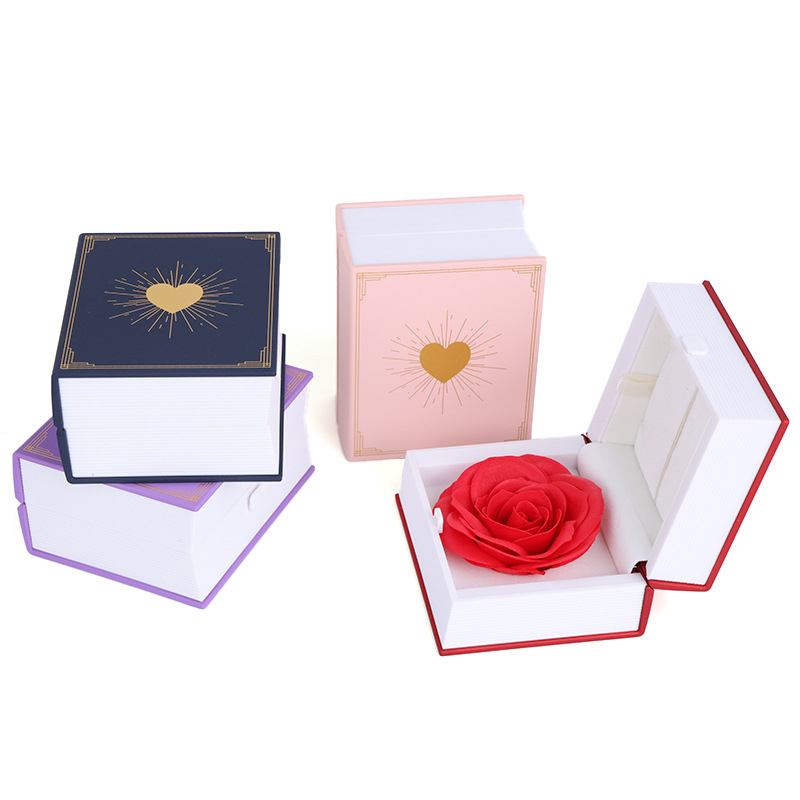 Κουτί κοσμημάτων σε μορφή βιβλίου με αναδιπλούμενο καπάκι, κατάλληλο για δαχτυλίδια και κολιέ, πλαστικό κουτί συσκευασίας, συσκευασία κοσμημάτων, Μάρκα Hunan Jin'ao Packaging