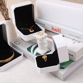 Κουτί κοσμημάτων οκταγωνικό, δερματόχαρτον κάλυμμα, συσκευασία κοσμημάτων, μάρκα Zhen box