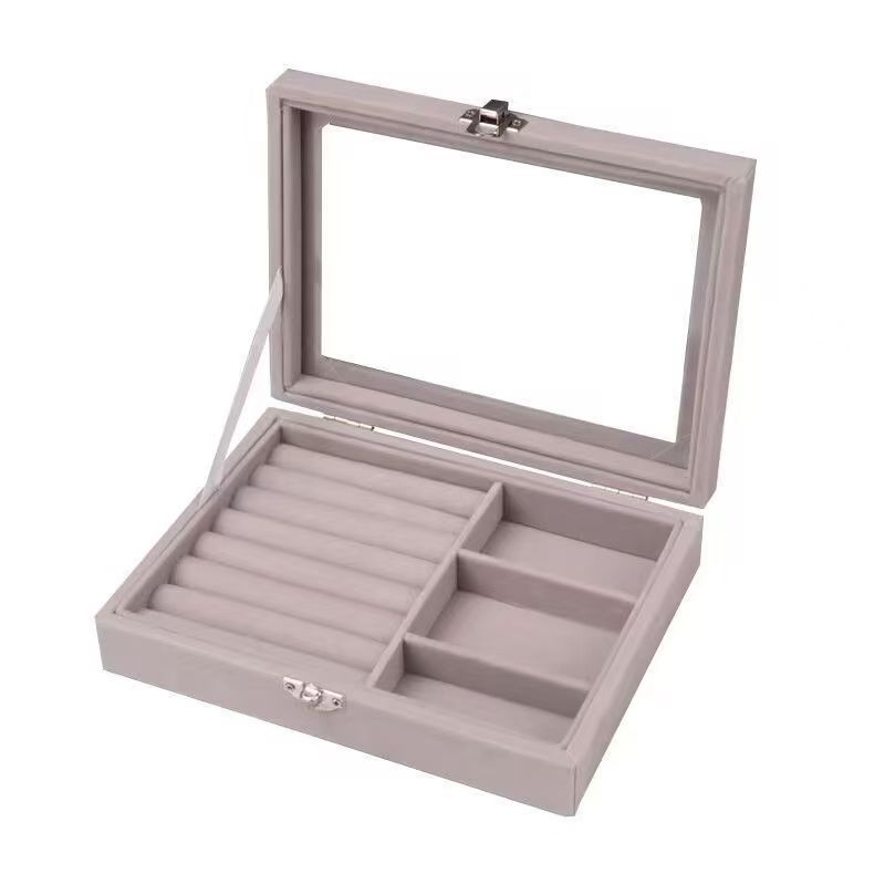 Θήκη κοσμημάτων με εννέα διαμερίσματα – φορητή, στυλ ποιμενικό, σκληρή κατασκευή, παραμετροποιήσιμη, για σκουλαρίκια, δαχτυλίδια, ρολόγια και βραχιόλια