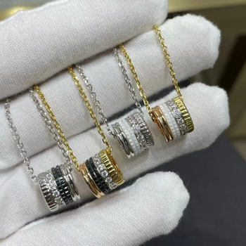Baojialong zlatno-platinasta ogrlica sa Swarovski kristalima, geometrijski O-lanac, Seiko završna obrada, unisex