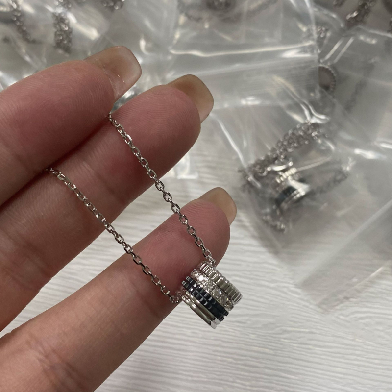 Baojialong zlatno-platinasta ogrlica sa Swarovski kristalima, geometrijski O-lanac, Seiko završna obrada, unisex