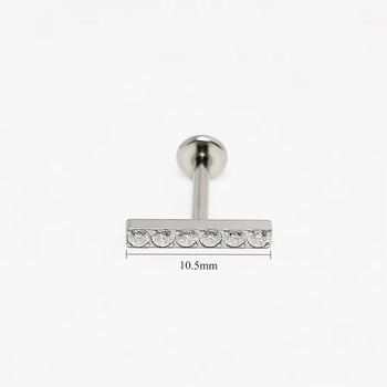 Titāna sakausējuma lūpu un ausu pirsingi, ģeometrijiska forma, cirkona kristāls, unisex stils