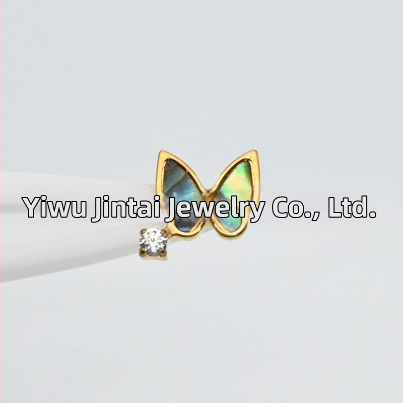 Auskari, bow-tie formā, implantācijas kvalitātes titāna sakaļējums ASTM F-136, diamanta griezums, Titanium Brocade, Princess sērija