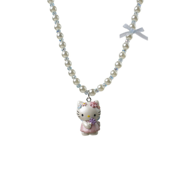 KT Cat laste 3D kaelakee, käsitöö, pallist kett, plastik/resiin, akrüül helmmed, KT Cat sari