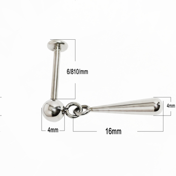 Piercing na pery a uši s vnútornou spirálou príveskom, titanová zliatina, elektroplating, geometrický dizajn