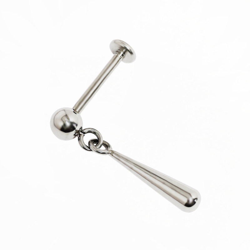 Piercing na pery a uši s vnútornou spirálou príveskom, titanová zliatina, elektroplating, geometrický dizajn