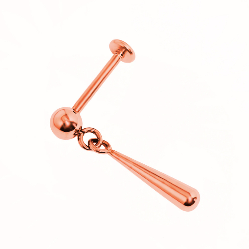 Piercing na pery a uši s vnútornou spirálou príveskom, titanová zliatina, elektroplating, geometrický dizajn
