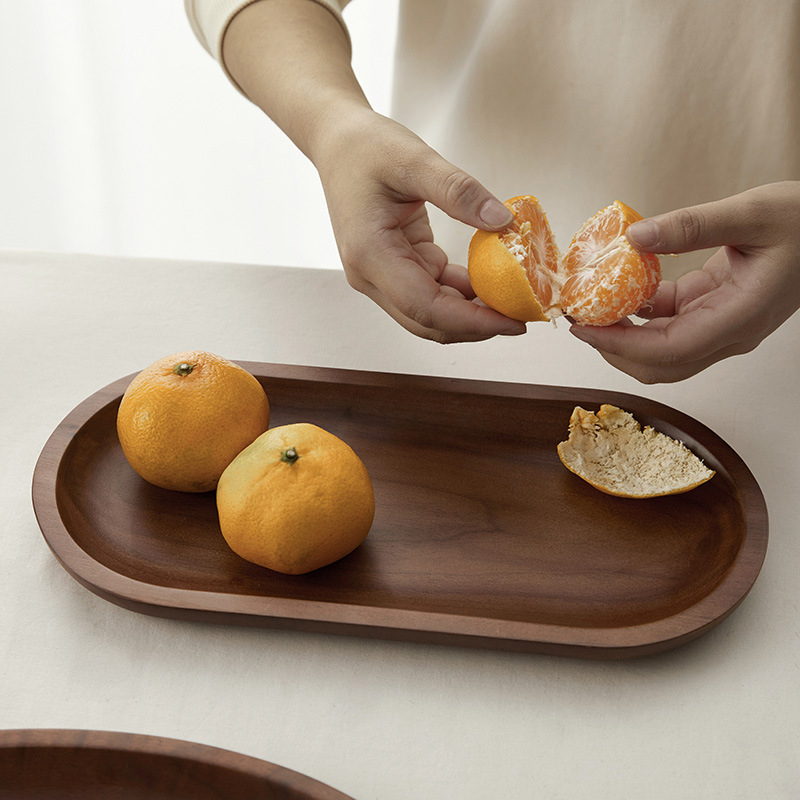 Τετράγωνος ρηχός δίσκος από ξύλο καρυδιάς, χειροποίητος, με δυνατότητα προσαρμογής