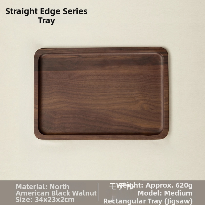 Τετράγωνος ρηχός δίσκος από ξύλο καρυδιάς, χειροποίητος, με δυνατότητα προσαρμογής