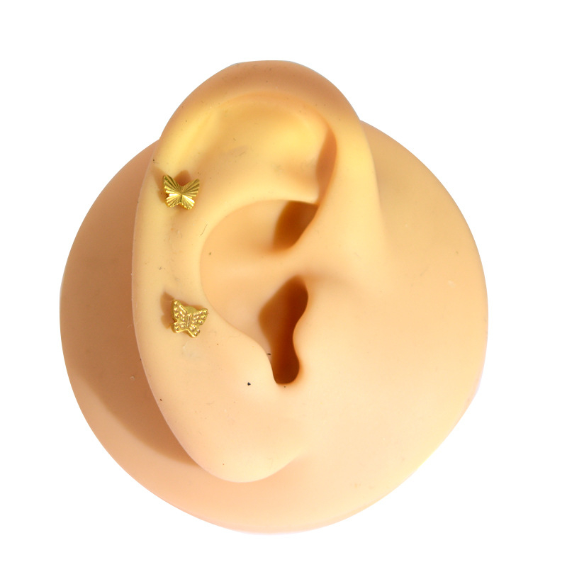 Лип стъд с пеперуден дизайн, G23 титан, Скулптурна обработка, Lip Ear, Персонализация