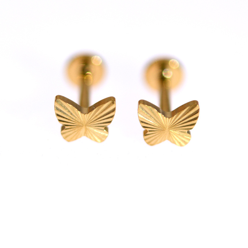 Лип стъд с пеперуден дизайн, G23 титан, Скулптурна обработка, Lip Ear, Персонализация