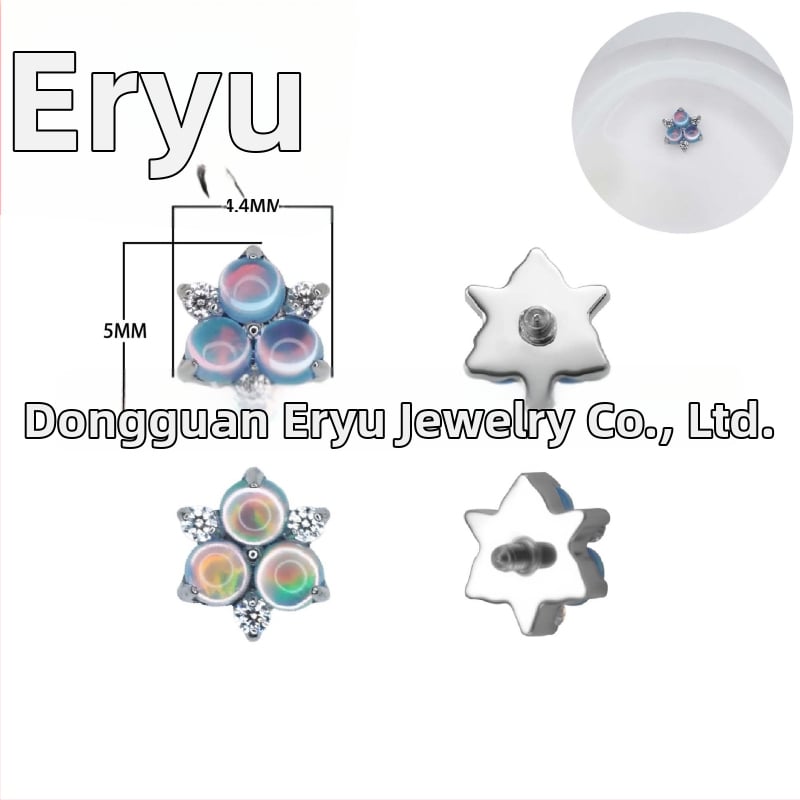 Обеците от титанова сплав, насекомоподобна форма, опалов кристал, унисекс, винтидж стил, полирана обработка