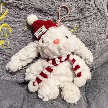 Ключодържател за чанта: плюшено зайче с дълги уши, постапокалиптичен стил, животински модел, пролет 2025