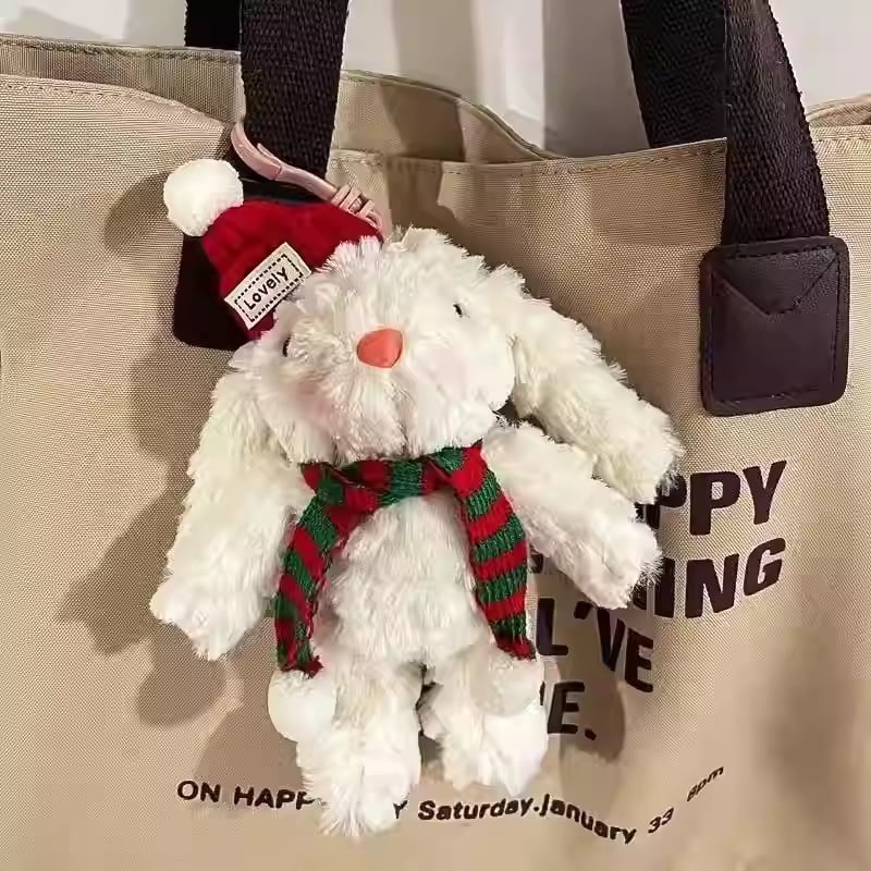 Ключодържател за чанта: плюшено зайче с дълги уши, постапокалиптичен стил, животински модел, пролет 2025