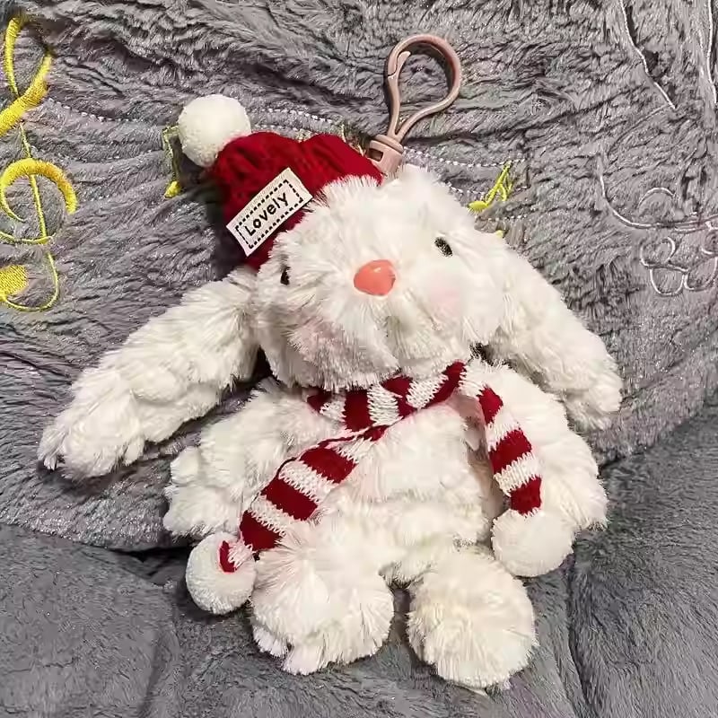 Ключодържател за чанта: плюшено зайче с дълги уши, постапокалиптичен стил, животински модел, пролет 2025