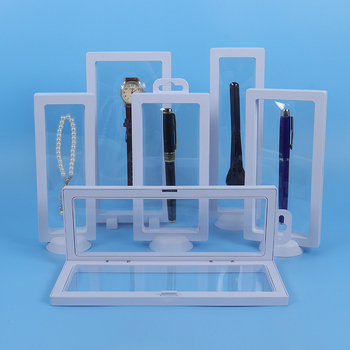 Pikk plastist hoiukarp ja eksponeerimise kasti helmeste ja kellade jaoks tolmukindla tihendusega (injektsiooni vormimine, ultraheli töötlemine; pakkimine shrink wrap; üldine pakkimine)