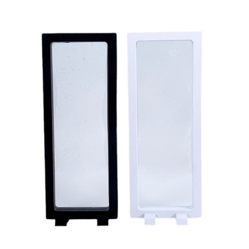 Pikk plastist hoiukarp ja eksponeerimise kasti helmeste ja kellade jaoks tolmukindla tihendusega (injektsiooni vormimine, ultraheli töötlemine; pakkimine shrink wrap; üldine pakkimine)