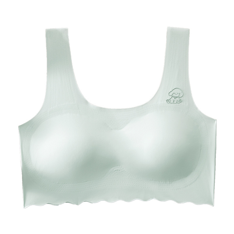 Bezšivni sportski grudnjak za adolescente, s punim košaricama, Ice Silk tkanina, tanke oblikovane košarice, fiksni dvostruki naramenici