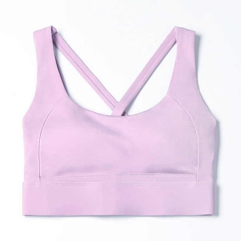 Γυναικείο αθλητικό σουτιέν γιόγκα με ενιαίο σχέδιο, διπλές σταθερές τιράντες, πίσω κλείσιμο με τρεις σειρές αγκράφες, γρήγορο στέγνωμα, αναπνεύσιμο
