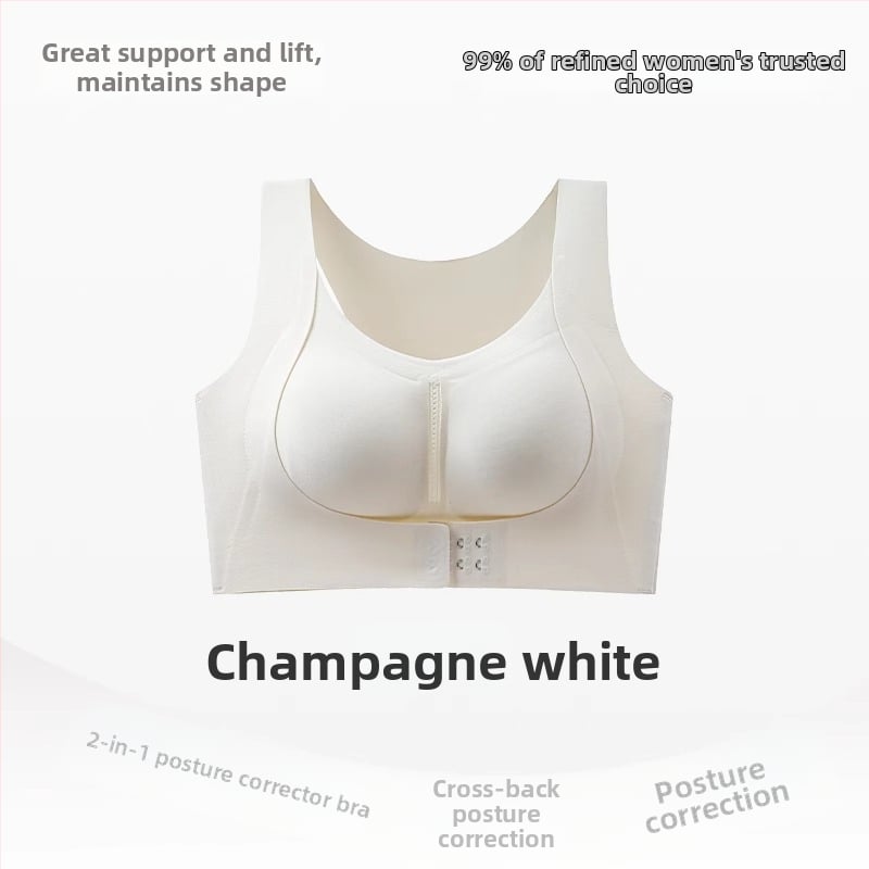 Αθλητικό σουτιέν διόρθωσης στάσης με μπροστινό κούμπωμα, 3/4 καλούπια, στυλ γιλέκου, σταθερά ιμάντες, αναπνέσιμο νάιλον