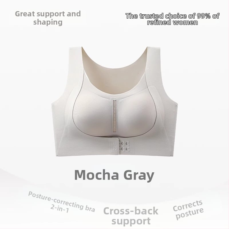 Αθλητικό σουτιέν διόρθωσης στάσης με μπροστινό κούμπωμα, 3/4 καλούπια, στυλ γιλέκου, σταθερά ιμάντες, αναπνέσιμο νάιλον