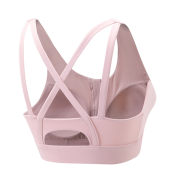 Danmaner γυναικείο αθλητικό σουτιέν με ενιαίο σχέδιο, μπροστινό φερμουάρ, 3/4 καλύμματα, λεπτά διαμορφωμένα cups, σταθεροί ιμάντες