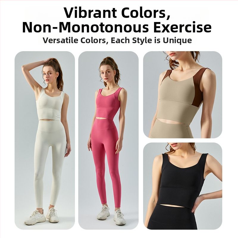 Sportski grudnjak s fiksnim košaricama, 3/4 košarice, oblik: vrh tanak, donji dio debeo, fiksirane dvostruke naramenice, glavni materijal najlon, podstava spandex