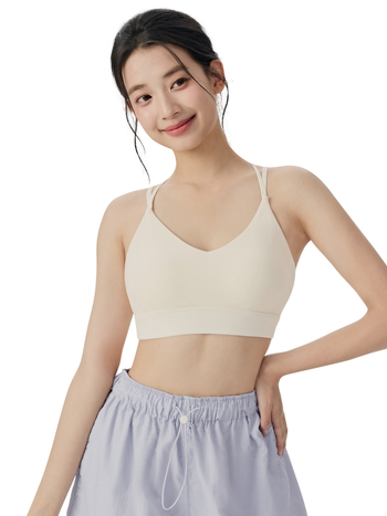 Cross-back sportski grudnjak za žene, potpuno košarice s srednje oblikovanim košaricama, bez žice, materijal Nylon 78% / Spandex 22%, uključene uloške za dojke