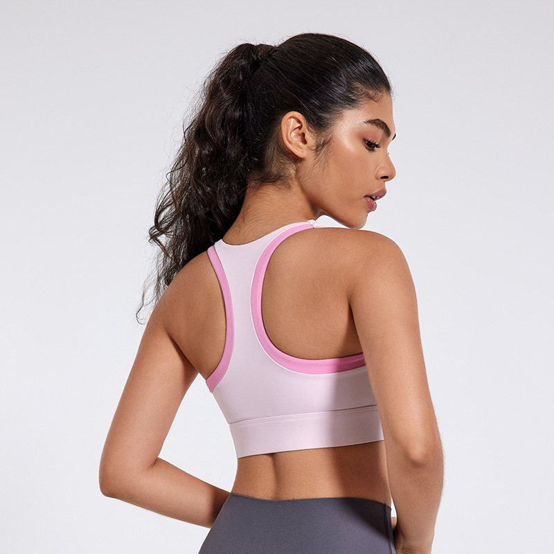Yujia sportski grudnjak s prednjim zatvaračem, jedinstven dizajn za visok udar pri trčanju i yogi, košarice 3/4 s srednje oblikovanim košaricama, Nylon/Spandex 75/25