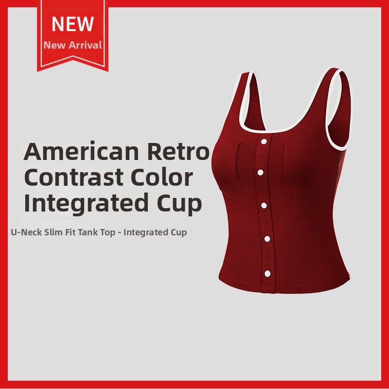 Be rankovių jogos viršūnė su U kaklo iškirpte, Slim-fit, kvėpuojantis viskozės mišinys (92% viskozė, 8% spandeks)