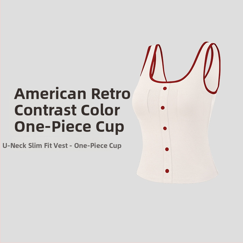 Be rankovių jogos viršūnė su U kaklo iškirpte, Slim-fit, kvėpuojantis viskozės mišinys (92% viskozė, 8% spandeks)