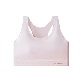 Dječji sportski top s fiksnim šalicama za pubertet — ice silk tkanina, glavni materijal: najlon, podstava od spandeksa, pune šalice, latex oblikovane čašice