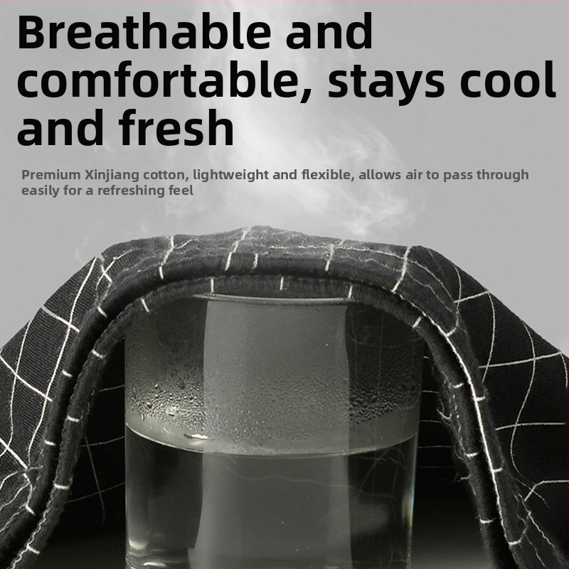 Vīriešu kokvilnas bokseršorti, elpojoši, bez šuvēm, vidēji augsta josta, brīvā piegriezuma