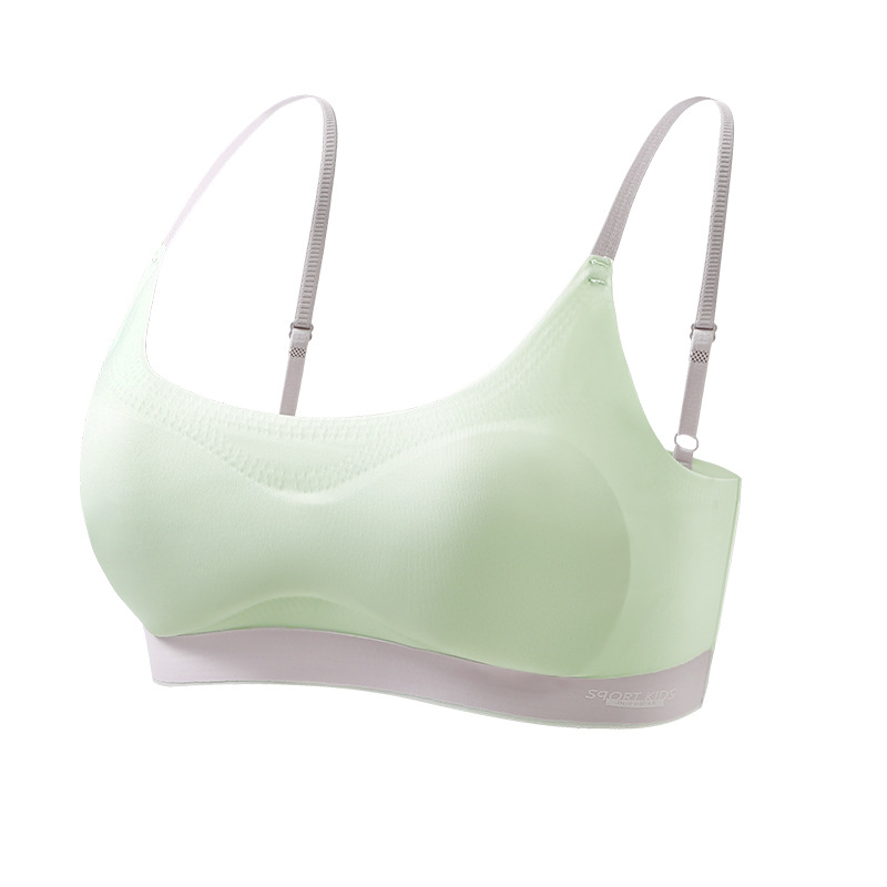 Vest-stílusú sport melltartó 15 évesnél idősebb lányoknak; Ice Silk anyag; fő anyag: nylon, bélés: nylon; teljes kosár vékony formázott kosár (pamut); rögzített kettős vállpántok