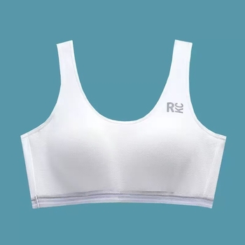 Pamut vest-stílusú sportmelltartó lányoknak 12–15 éveseknek, ultra vékony formázott kosár, légáteresztő anyag, izzadság-elvezető, rögzített vállpántok