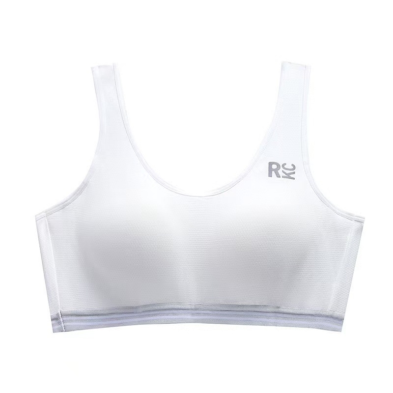 Pamut vest-stílusú sportmelltartó lányoknak 12–15 éveseknek, ultra vékony formázott kosár, légáteresztő anyag, izzadság-elvezető, rögzített vállpántok