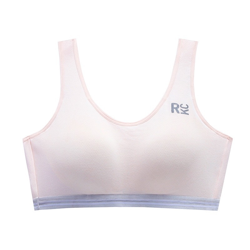 Pamut vest-stílusú sportmelltartó lányoknak 12–15 éveseknek, ultra vékony formázott kosár, légáteresztő anyag, izzadság-elvezető, rögzített vállpántok