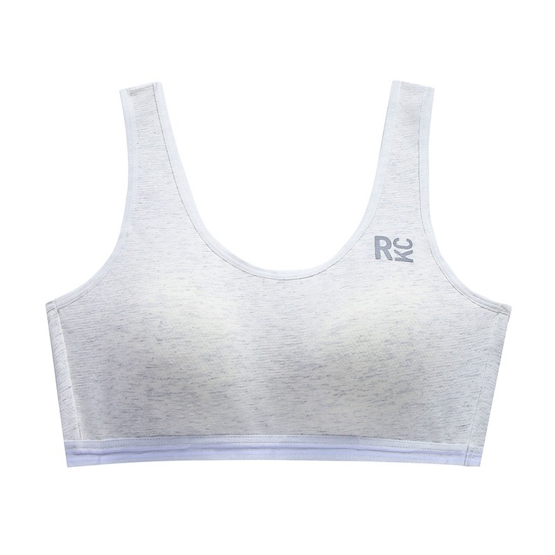 Pamut vest-stílusú sportmelltartó lányoknak 12–15 éveseknek, ultra vékony formázott kosár, légáteresztő anyag, izzadság-elvezető, rögzített vállpántok