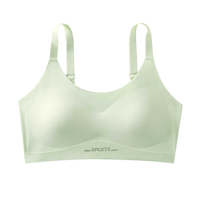 Lányoknak szóló, varrat nélküli melltartó Ice Silk anyagból, tube-top sport-stílusú, teljes kosár, vékony formázott kosár habbal, rögzített dupla vállpántok
