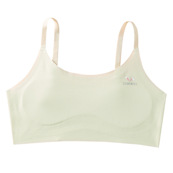 Fejlődő lányoknak készült varrat nélküli sportmelltartó, tubus felsőrésszel, habos, formázott kosárkákkal, merevítés nélkül, rögzített dupla vállpántok, hátformázó dizájn, Ice Silk anyagból