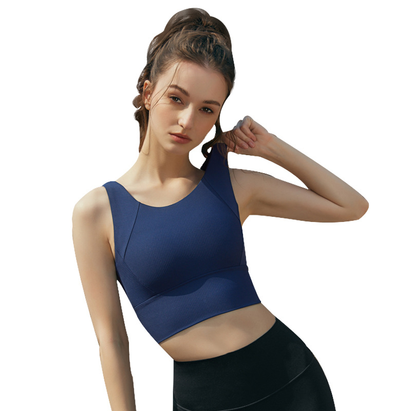 Ženski sportski grudnjak visoke intenzivnosti – puna šalica, srednji oblik kalupa, fiksne dvostruke naramenice, tkanina Nylon/Spandex 75/25, dizajn od jednog komada